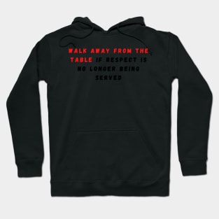 Walk Away from the Table in Red and Black Hoodie